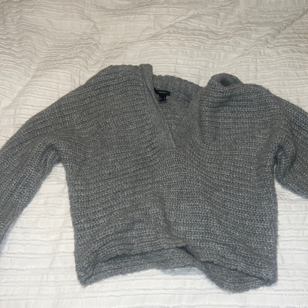 Grey knitted sweater